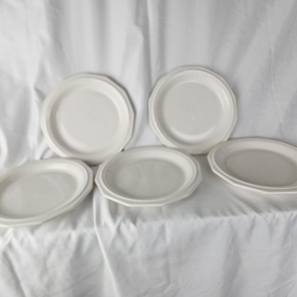 VNTG Pfaltzgraff Heritage White Dessert Salad Bread Plate USA 6.75" Set of 4 VGC - Picture 3 of 4